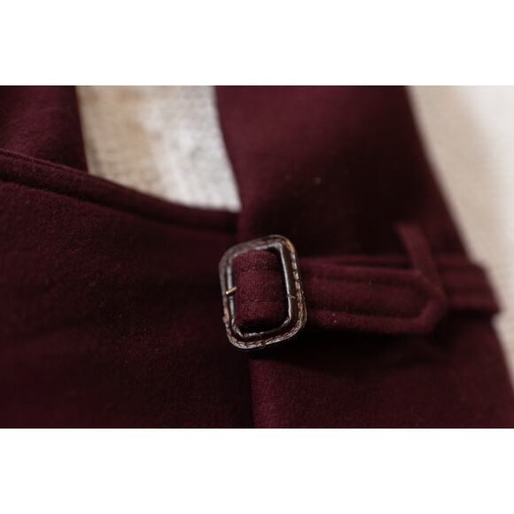 J Crew Nello Gori Trench Coat 2 Wool Cashmere burgundy prep Collegiate Old Money - Picture 4 of 7